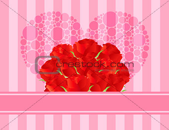 Red Roses Heart Greeting Card