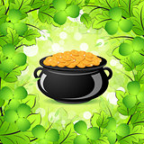 St. Patricks Day Cauldron with Gold Coins