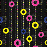 seamless pattern with colorful circles on thread