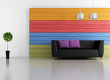 Minimalist colorful lounge