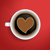 Valentines heart in coffee cup.