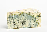 blue cheese on white background