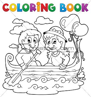 Coloring book love theme image 1