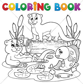 Coloring book river fauna image 3