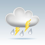 Cloud icon. Rain and lightning.