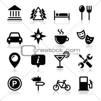 Travel tourism icons set - vector