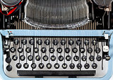retro typewriter close up with detail of keys
