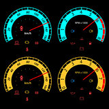 Set of car speedometers for racing design.