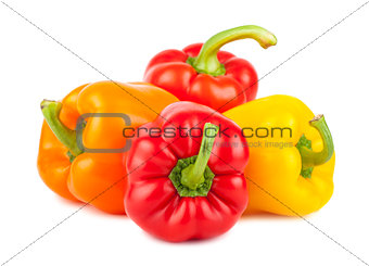 Fresh orange, red and yellow pepper 