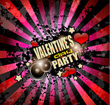 Valentine's Day party invitation flyer background 