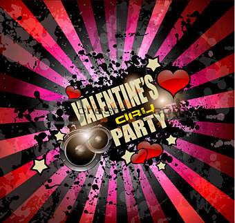 Valentine's Day party invitation flyer background 