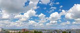 The sky over the city. Panorama