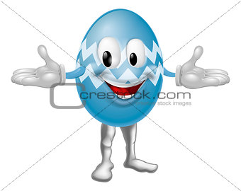Blue Cartoon Easter Egg Man