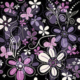 Repeating dark floral pattern