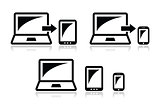 Responsive design - laptop, tablet, smarthone vector icons