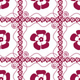 Seamless pattern with violet flowers