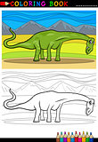 cartoon diplodocus dinosaur coloring page