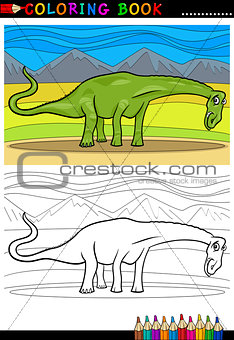 cartoon diplodocus dinosaur coloring page
