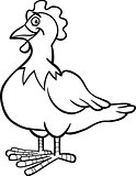 farm hen cartoon for coloring book