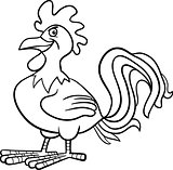 farm rooster cartoon for coloring book