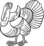 farm turkey cartoon for coloring book