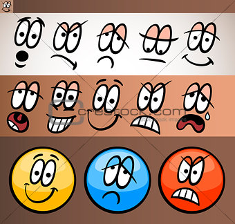 emoticon elements set cartoon illustration