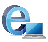 E for internet and laptop