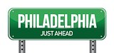 Road sign Philadelphia