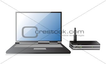 Wireless Router and laptop