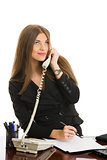 Businesswoman answering the phone