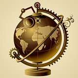 steampunk vector globe
