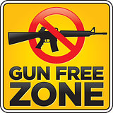 Gun Free Zone Assault Rifle Sign
