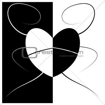 Abstract love and heart black and white