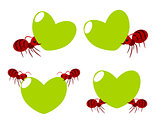 Red ants teamwork illustration