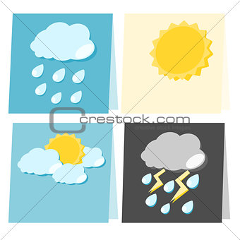 Paper weather icon illustration