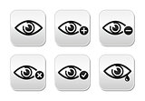 Eye sight buttons set - vector