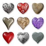 Selection of hearts