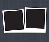 Blank photo frames on linen background