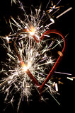 Burning heart with sparkles