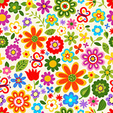 seamless flower colour pattern