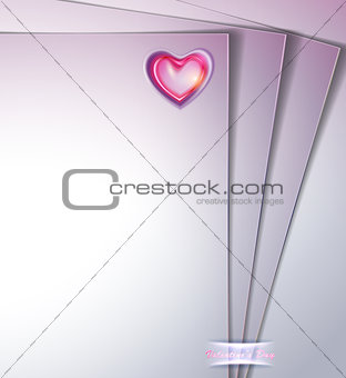 Papers with red heart decoration