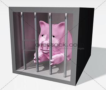 pink piggy is jailed