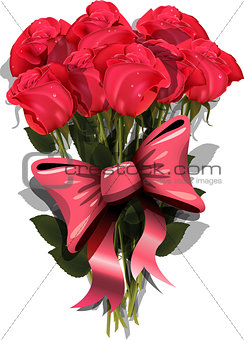 bouquet of roses with a bow