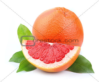 Grapefruit with leaves