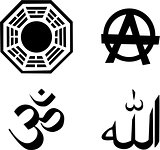 the vector religion symbol set