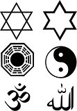 the vector religion symbol set