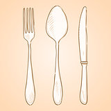 Rough Cutlery Illustration