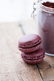 Two macaroons and cocoa