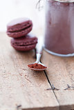 Cocoa powder and macaroons