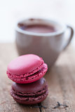 Macaroons and hot chocolate